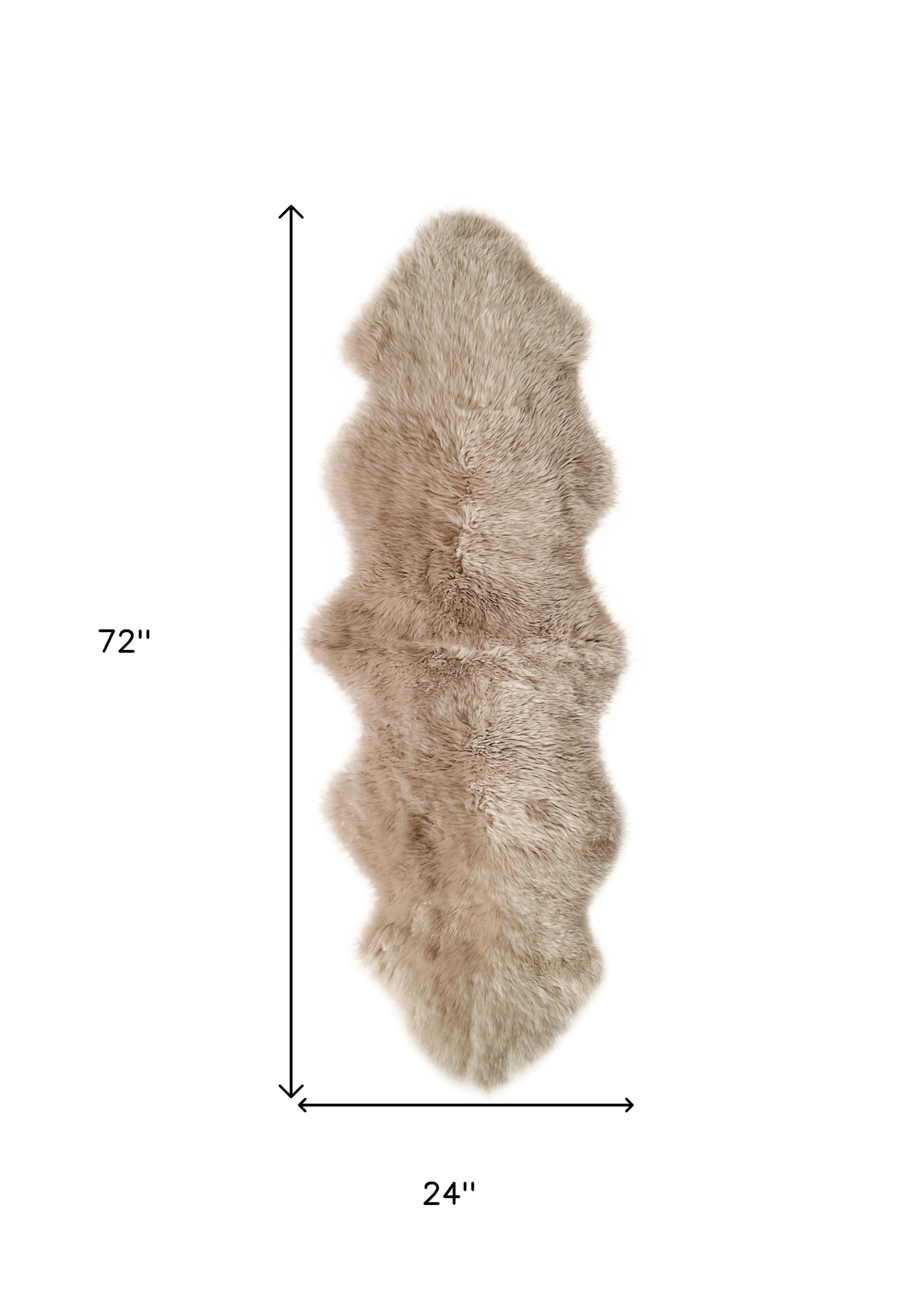 6' Black Genuine Sheepskin Animal Print Shag Area Rug-Area Rugs-DECOROLALA