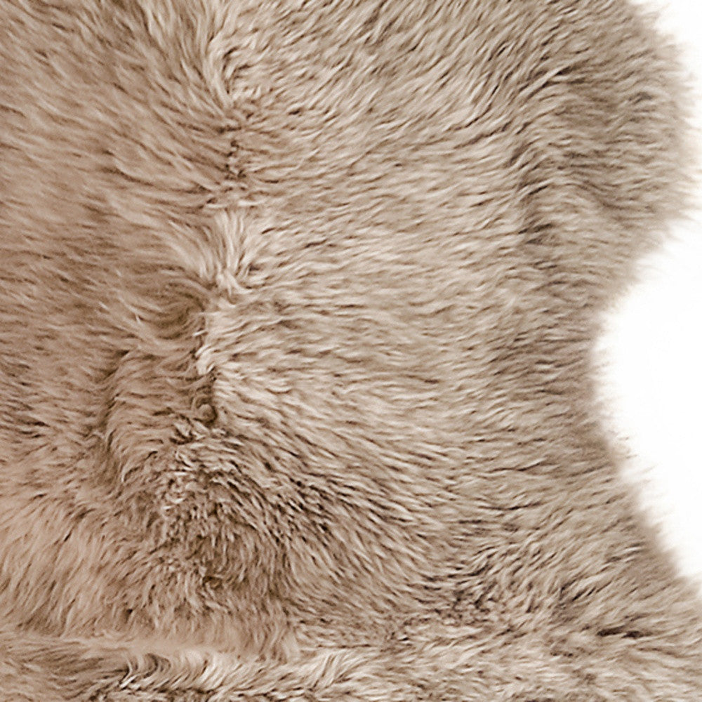 6' Black Genuine Sheepskin Animal Print Shag Area Rug-Area Rugs-DECOROLALA