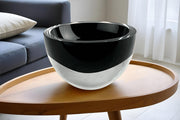 6" Black Mouth Blown Crystal Thick Walled Bowl-Serving Bowls-DECOROLALA