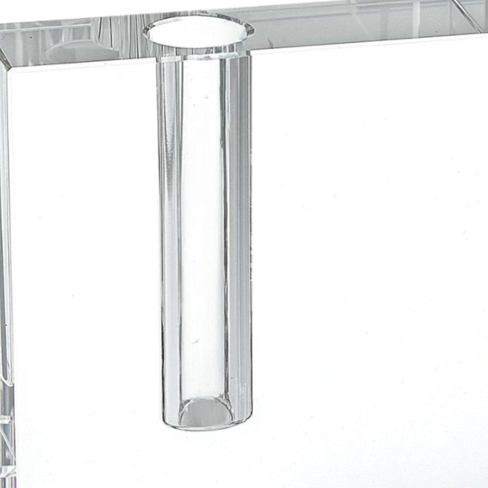 6" Clear Square Lead Free Crystal Bud Vase-Vases-DECOROLALA