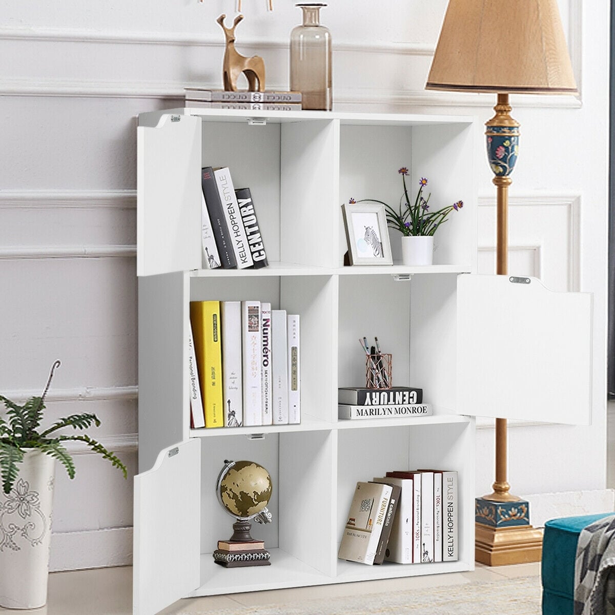6 Cubes Wood Storage Shelves Organization-Bookcases-DECOROLALA