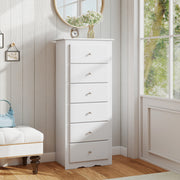 6 Drawer Chest Dresser White (min order qty 2)-Dressers & Chests-DECOROLALA
