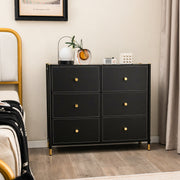 6-Drawer Fabric Dresser - Black Metal Frame (min order qty 2)-Dressers & Chests-DECOROLALA