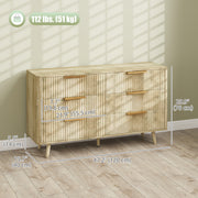 6 Drawer Fluted Dresser - Modern Oak Chest of Drawers-Dressers & Chests-DECOROLALA