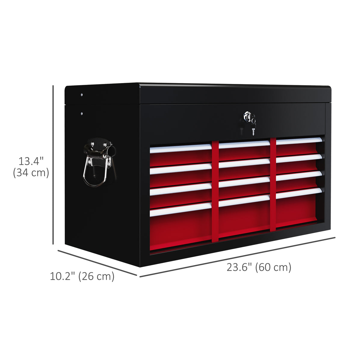 6-Drawer Metal Tool Chest - 24" Portable Steel Tool Box-Home Improvement > Tools > Tool Organizers-DECOROLALA
