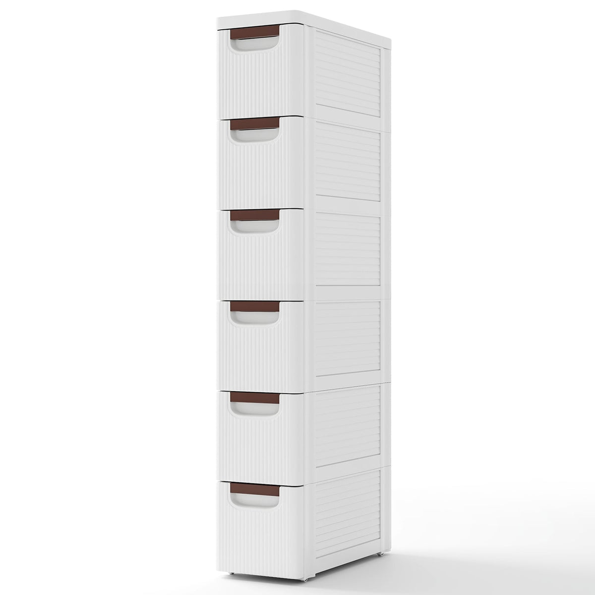 6-Drawer Rolling Storage Cabinet - White PP (min order qty 2)-Dressers & Chests-DECOROLALA