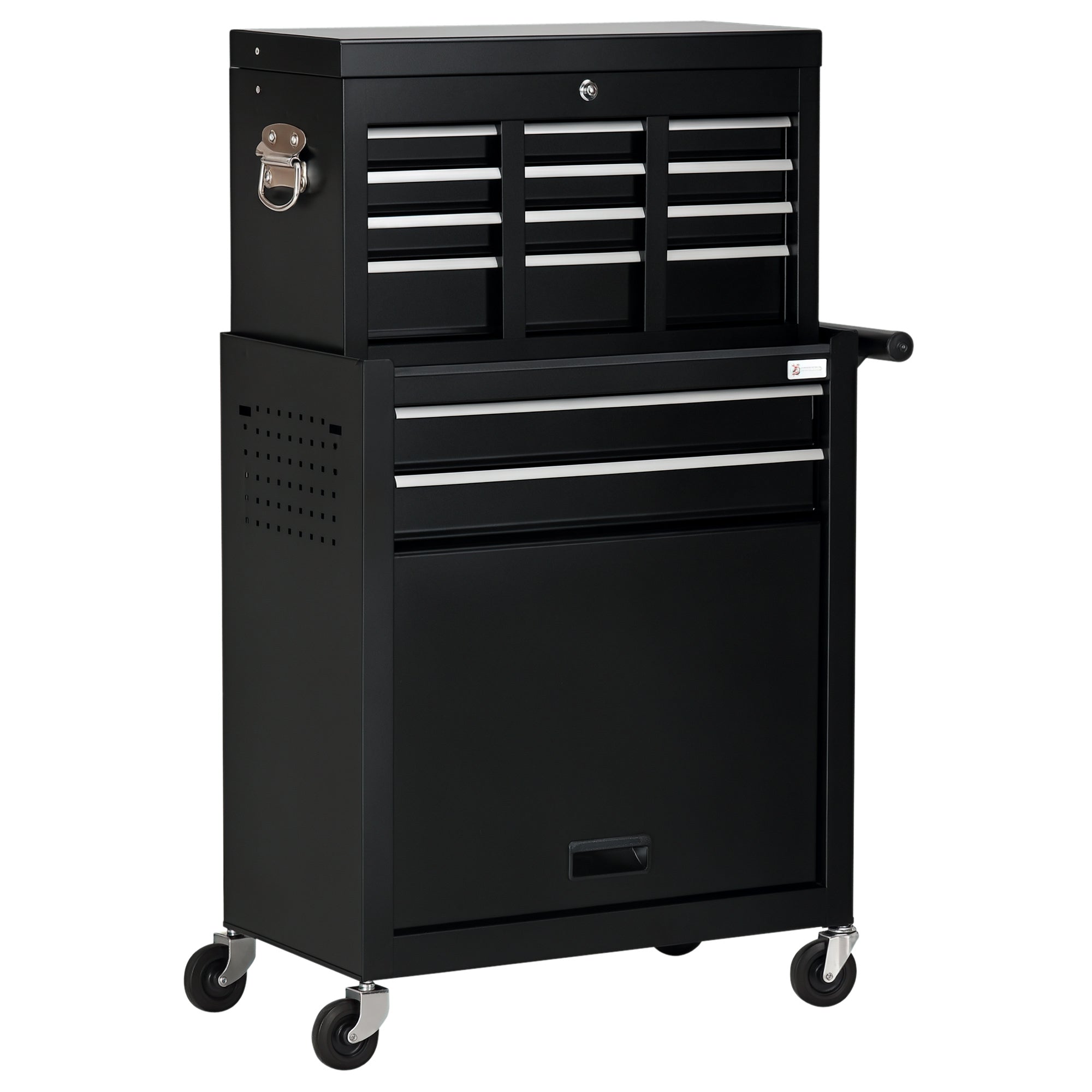 6-Drawer Rolling Tool Chest and Storage Cabinet - Black-DECOROLALA