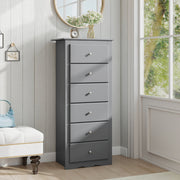 6 Drawers Chest Dresser Gray (min order qty 2)-Dressers & Chests-DECOROLALA