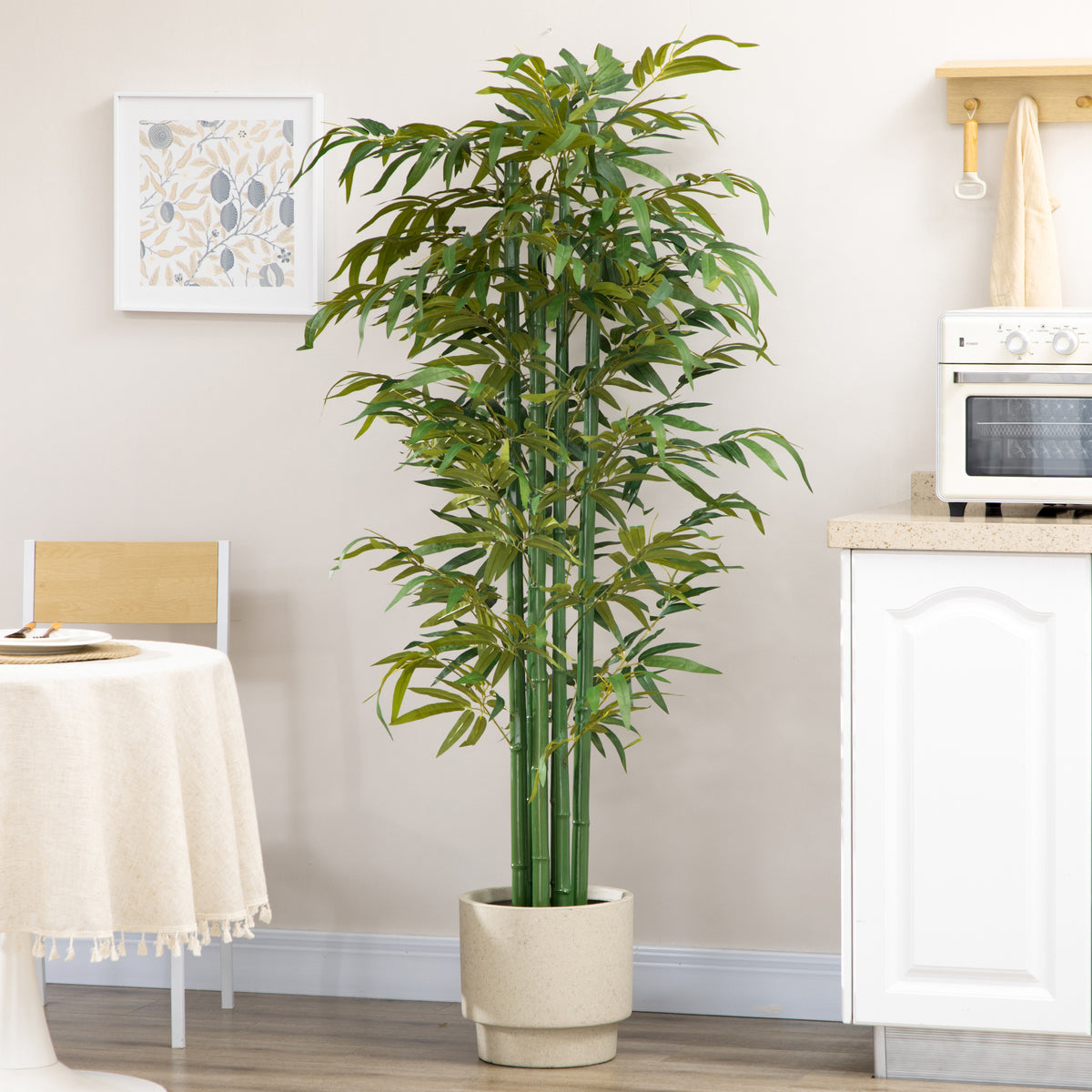 6 FT Artificial Tree Bamboo Tree Fake Plants in Pot for Home Office Living Room Decor, Green-Artificial Trees-DECOROLALA