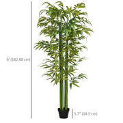 6 FT Artificial Tree Bamboo Tree Fake Plants in Pot for Home Office Living Room Decor, Green-Artificial Trees-DECOROLALA
