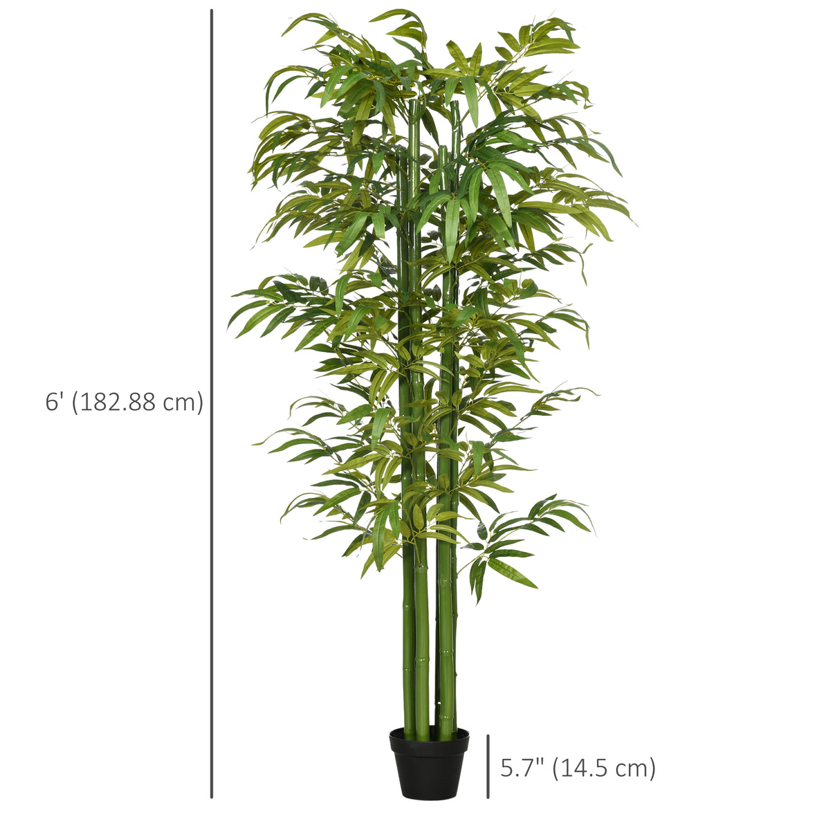 6 FT Artificial Tree Bamboo Tree Fake Plants in Pot for Home Office Living Room Decor, Green-Artificial Trees-DECOROLALA