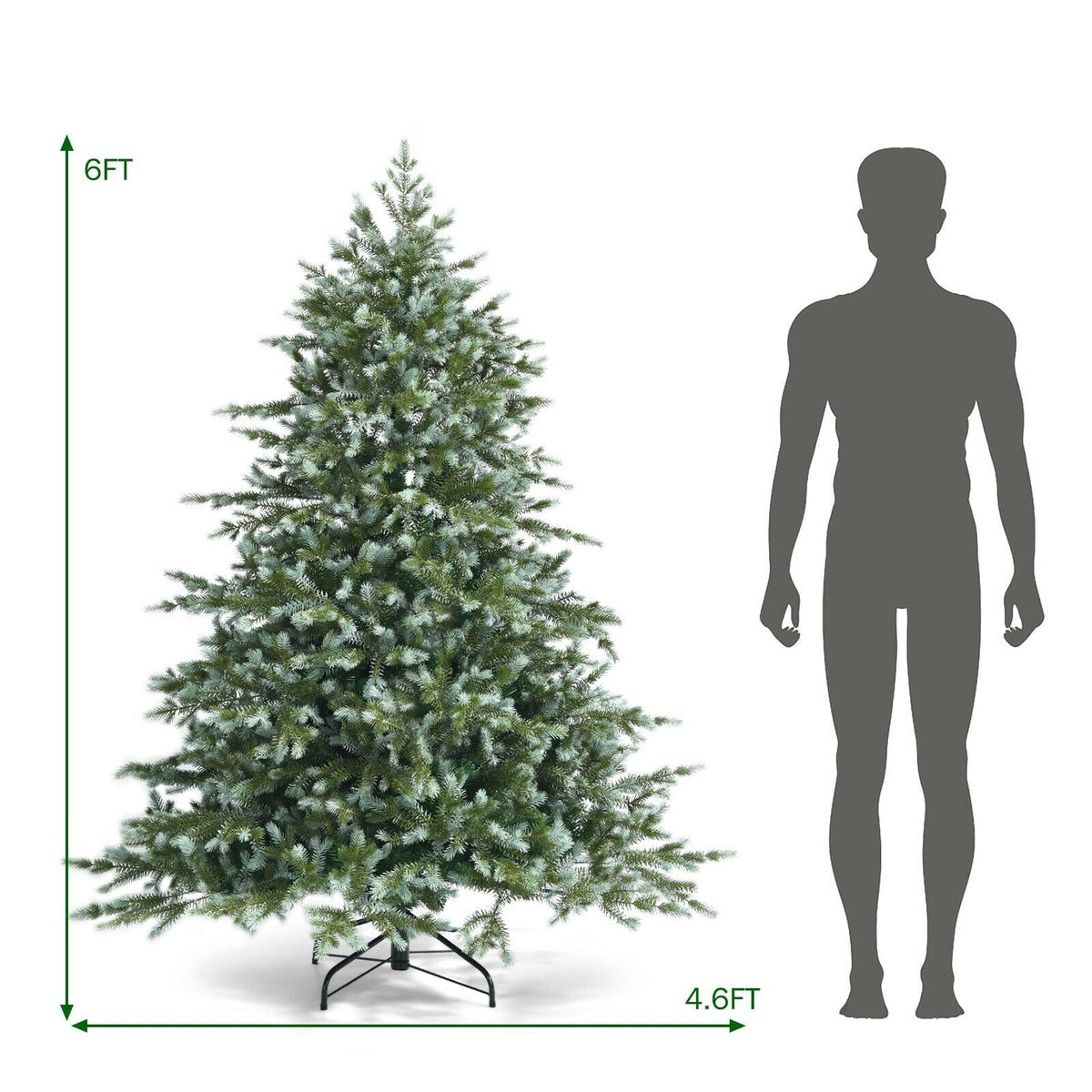 6 Feet Artificial Christmas Spruce Hinged Tree-Christmas Trees-DECOROLALA
