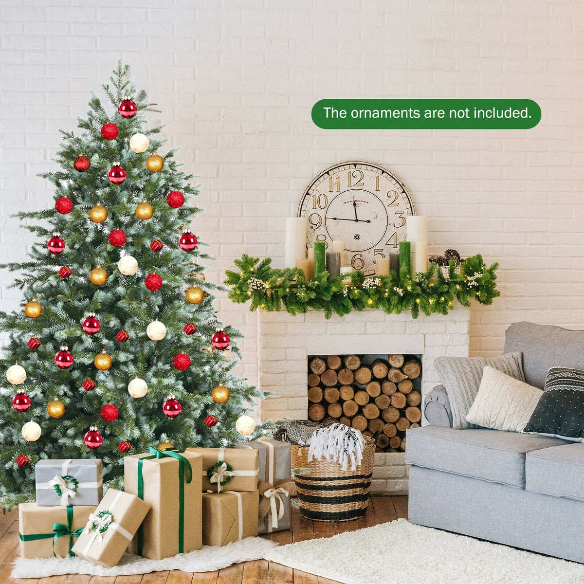 6 Feet Artificial Christmas Spruce Hinged Tree-Christmas Trees-DECOROLALA