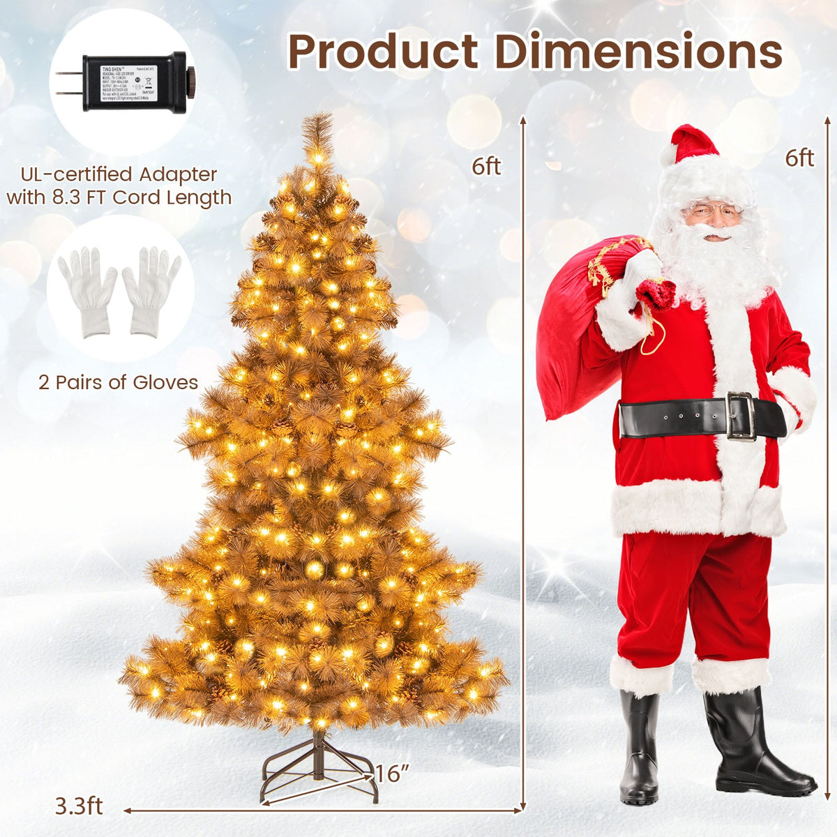 6 Feet Artificial Christmas Tree with 493 Branch Tips for Home Office Carnival-Christmas Trees-DECOROLALA