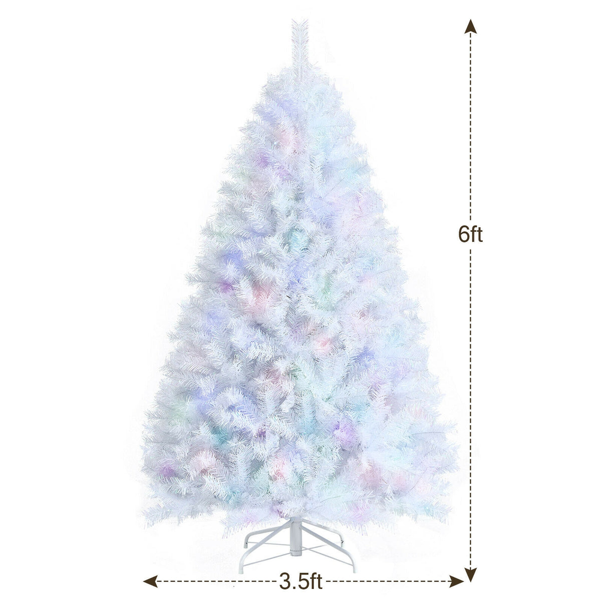 6 Feet Artificial Christmas Tree with Iridescent Branch Tips-Christmas Trees-DECOROLALA