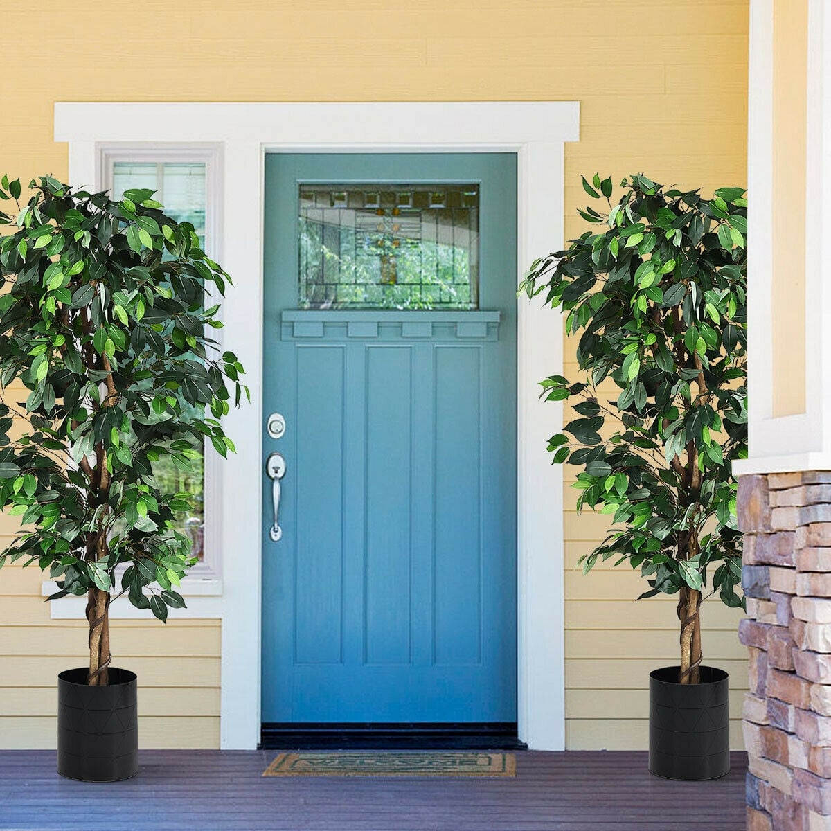 6 Feet Artificial Ficus Silk Tree-Artificial Plants-DECOROLALA