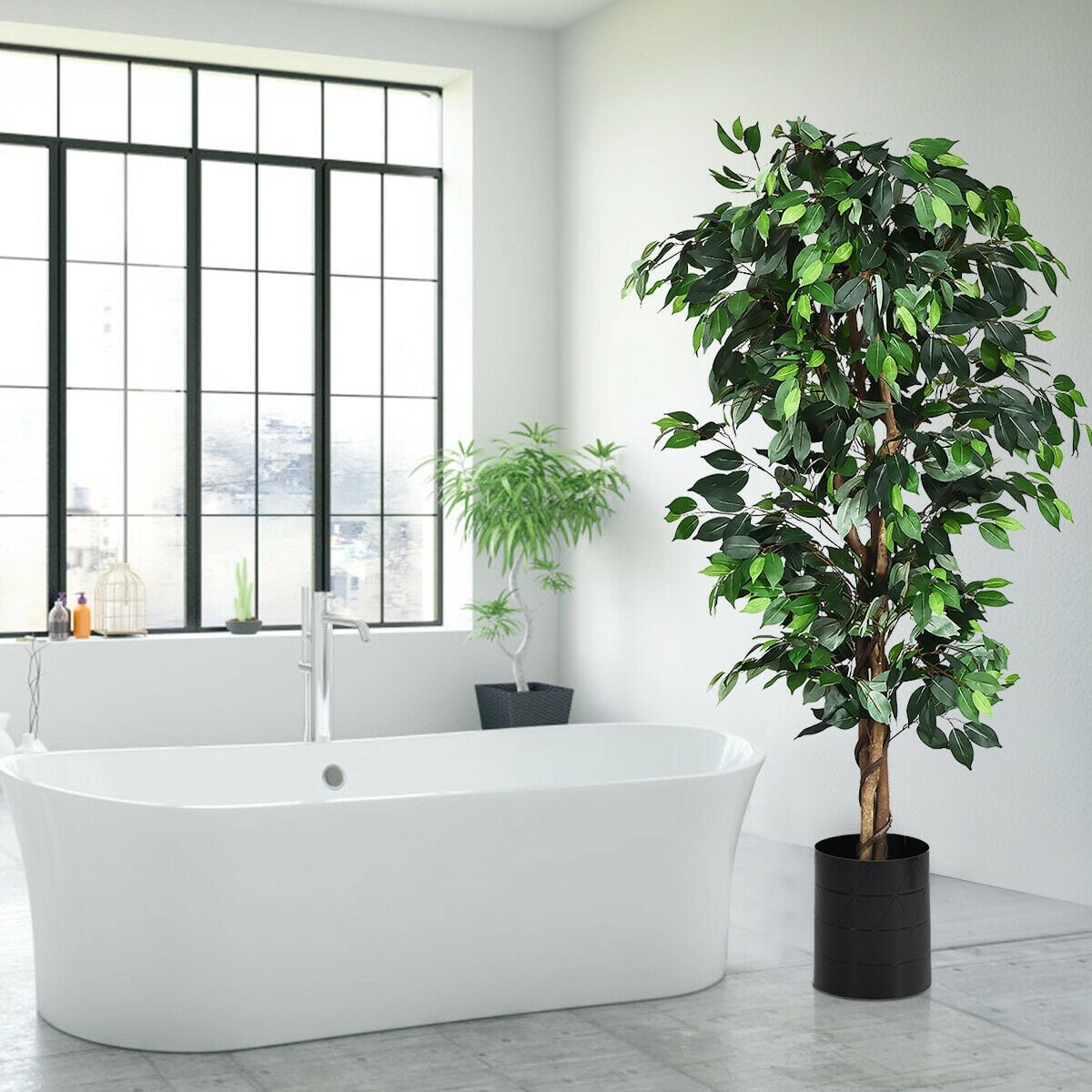 6 Feet Artificial Ficus Silk Tree-Artificial Plants-DECOROLALA