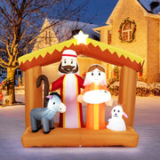 6 Feet Christmas Inflatables Nativity Scene Outdoor Decoration with Built-in LED Lights-Christmas Inflatables-DECOROLALA