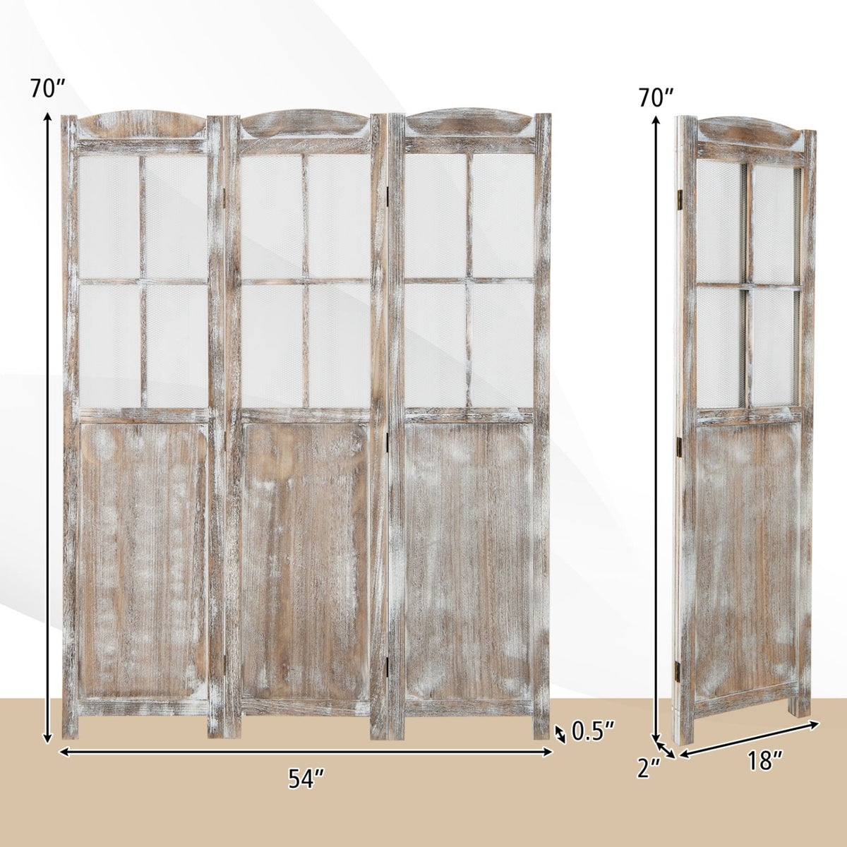 6 Feet Folding Privacy Screen-Coffee-Room Dividers-DECOROLALA