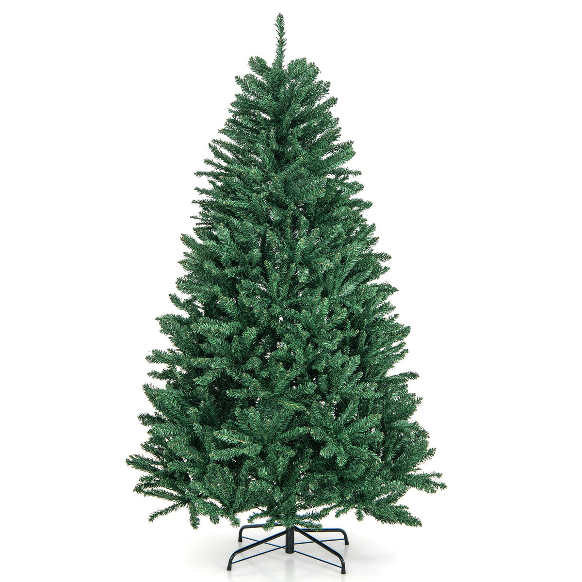 6 Feet Hinged Artificial Christmas Tree with Solid Metal Stand-Christmas Trees-DECOROLALA