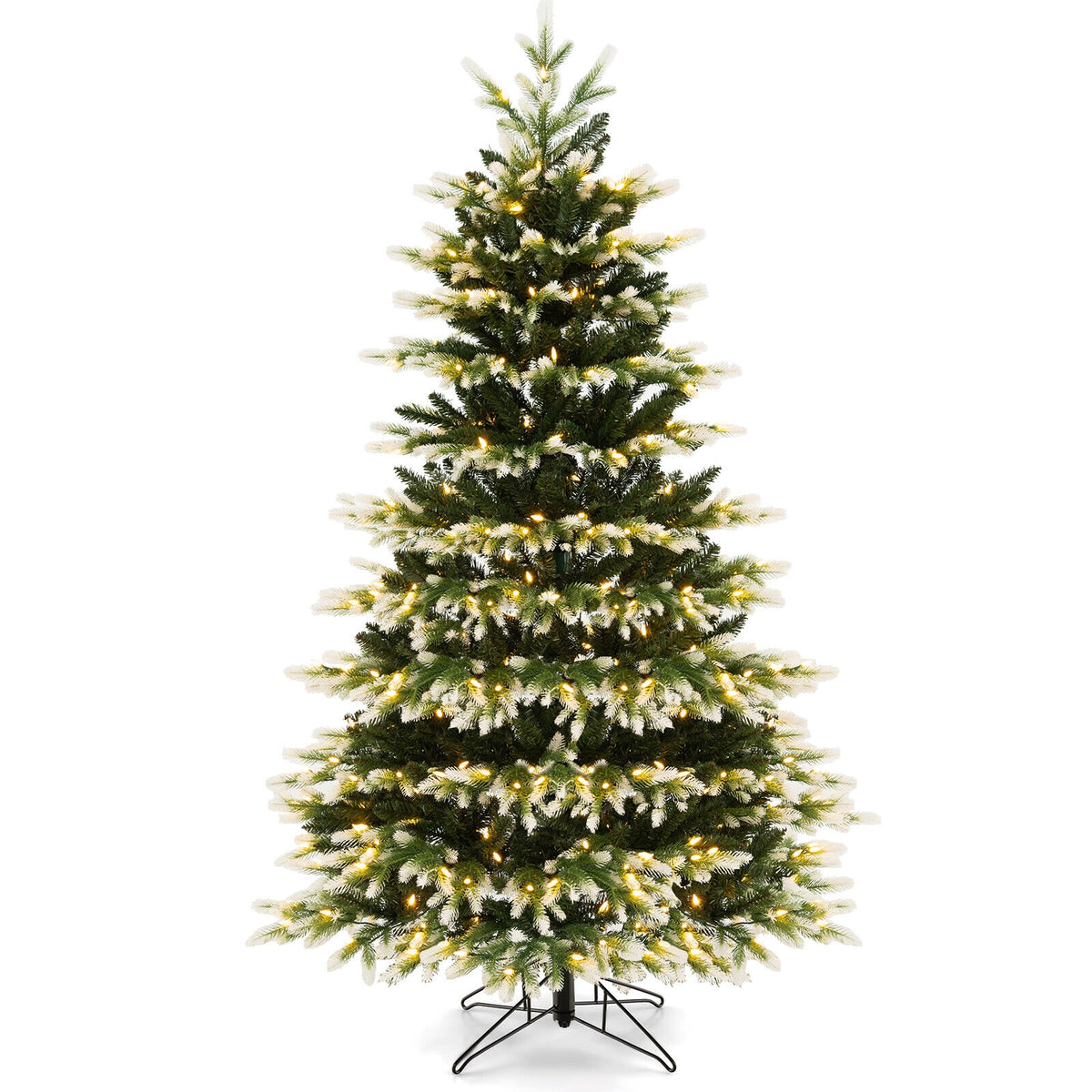 6 Feet Hinged Christmas Tree with 350 LED Lights Remote Control-Christmas Trees-DECOROLALA