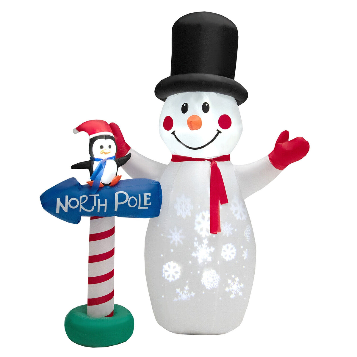 6 Feet Inflatable Christmas Decoration with Built-in Snowflake Projector-Christmas Inflatables-DECOROLALA