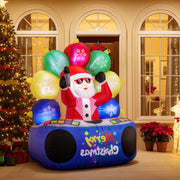 6 Feet Inflatable DJ Santa with Rotating Music Light and Flashing LEDs-Christmas Inflatables-DECOROLALA