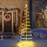 6 Feet Light Up Spiral Christmas Tree with Tree Top Star-White-Christmas Trees-DECOROLALA