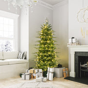 6 Feet Pre-Lit Artificial Christmas Tree with Warm White LED Lights-Christmas Trees-DECOROLALA