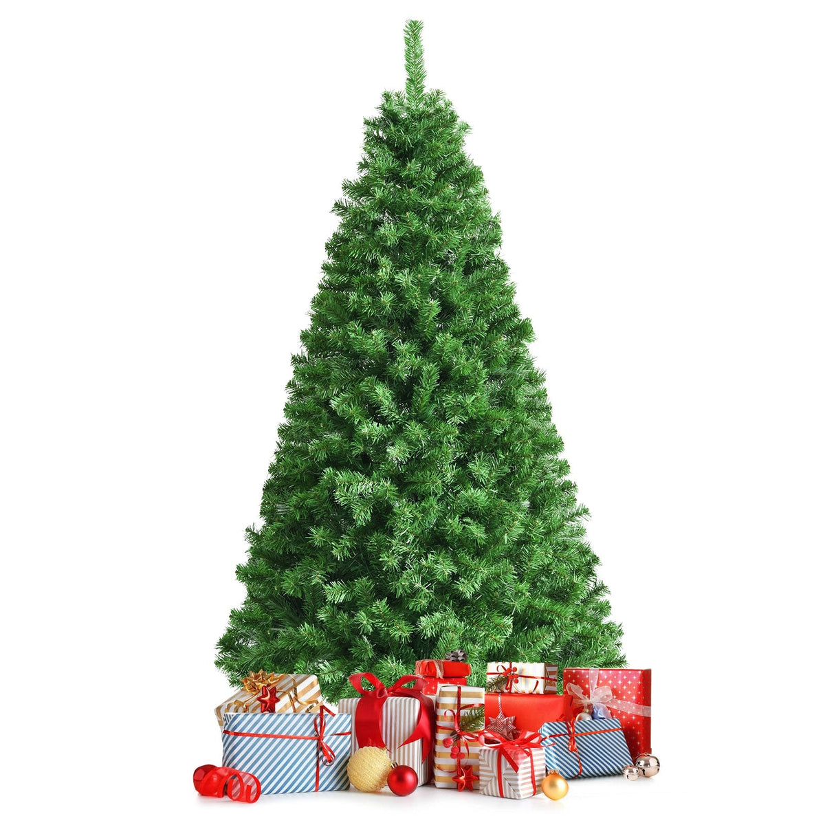 6 Feet Pre-lit Fiber Optic Artificial Christmas Tree with 617 Branch Tips-Christmas Trees-DECOROLALA