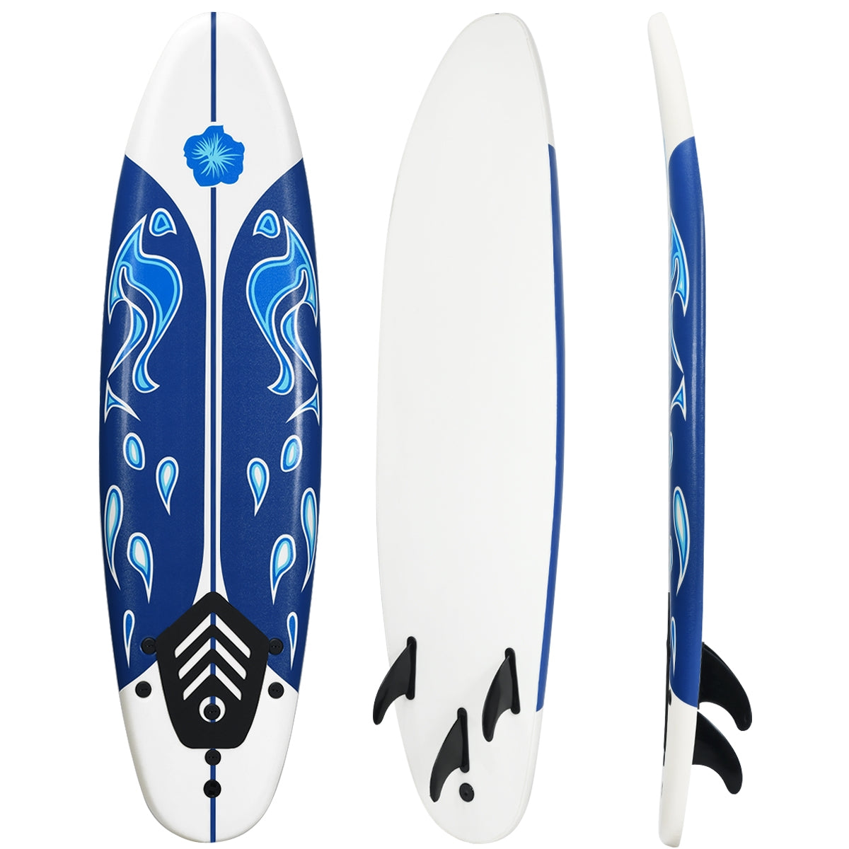 6 Feet Surf Foamie Boards Surfing Beach Surfboard-White-Surfing-DECOROLALA