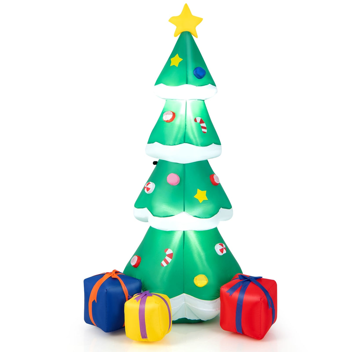 6 Feet Tall Blow up Christmas Tree with 3 Gift Boxes-Christmas Inflatables-DECOROLALA