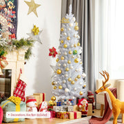 6 Feet Unlit Artificial Slim Pencil Christmas Tree with Metal Stand-Christmas Trees-DECOROLALA