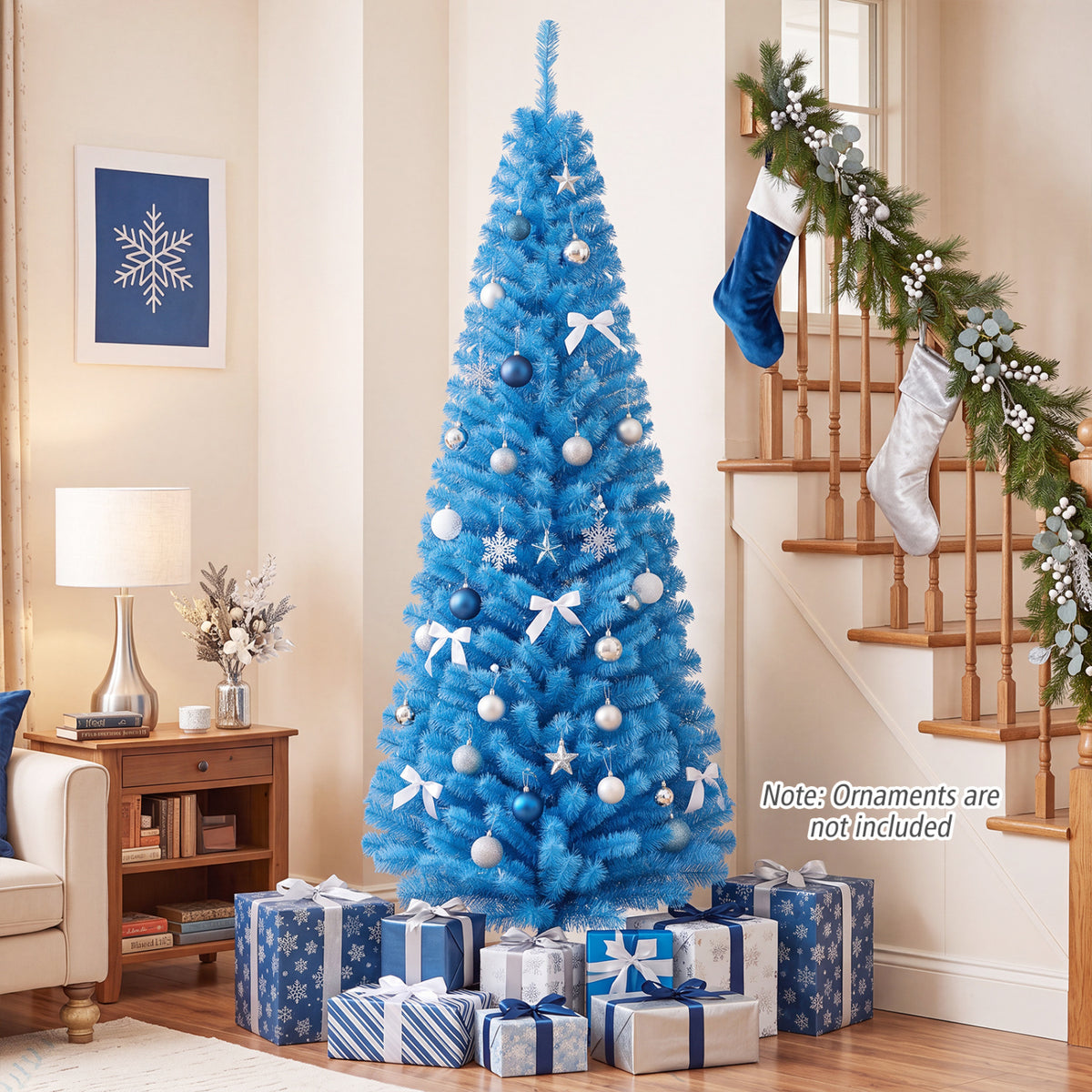 6 Feet Unlit Pencil Slim Tree Artificial Christmas Tree-Christmas Trees-DECOROLALA