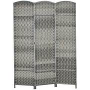 6 Ft 3-Panel Folding Room Divider - Mixed Grey Pine Wood-Home Furnishings > Living Room Furniture > Room Dividers-DECOROLALA