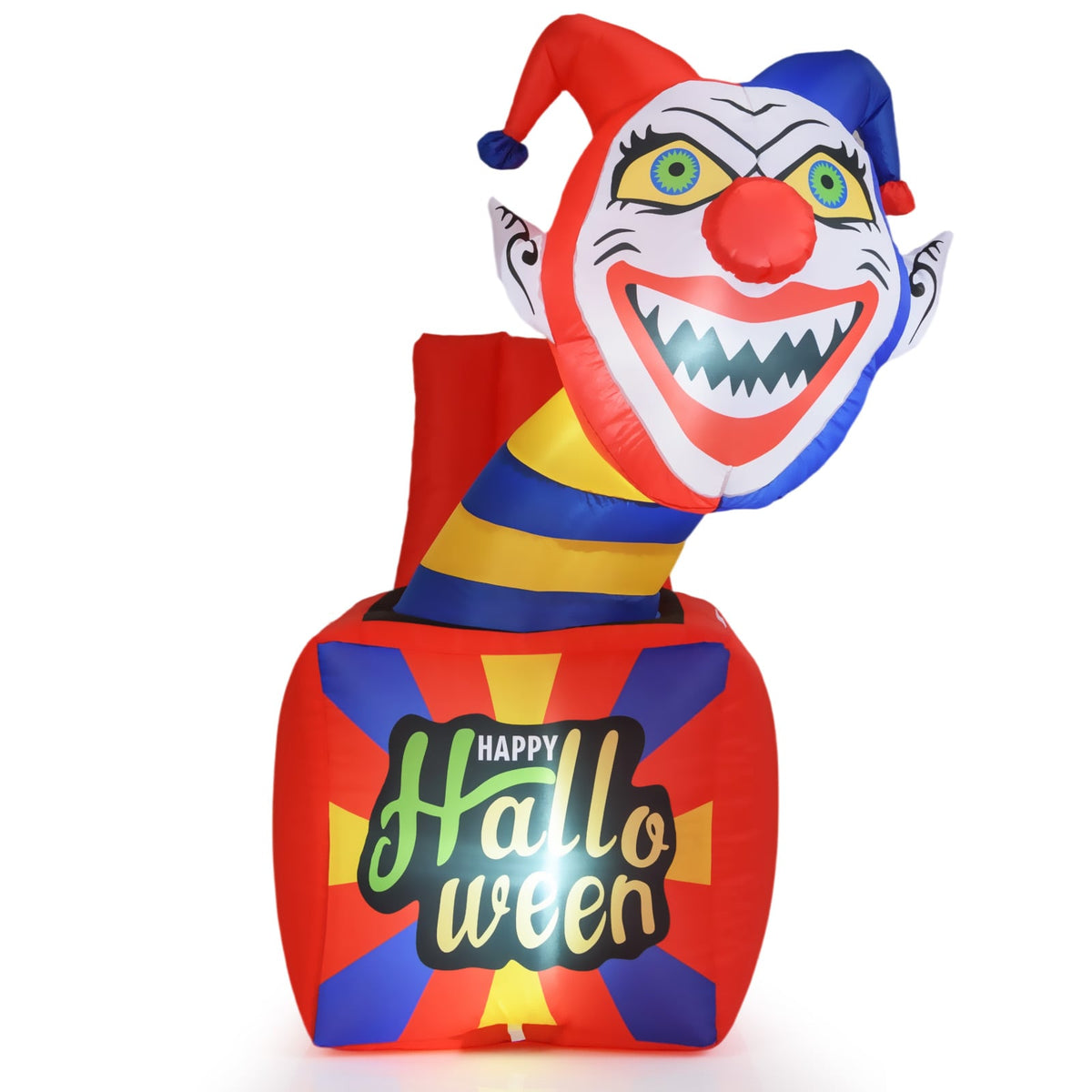 6 Ft Halloween Inflatable Clown - LED Jack-in-the-Box Decoration-Halloween-DECOROLALA