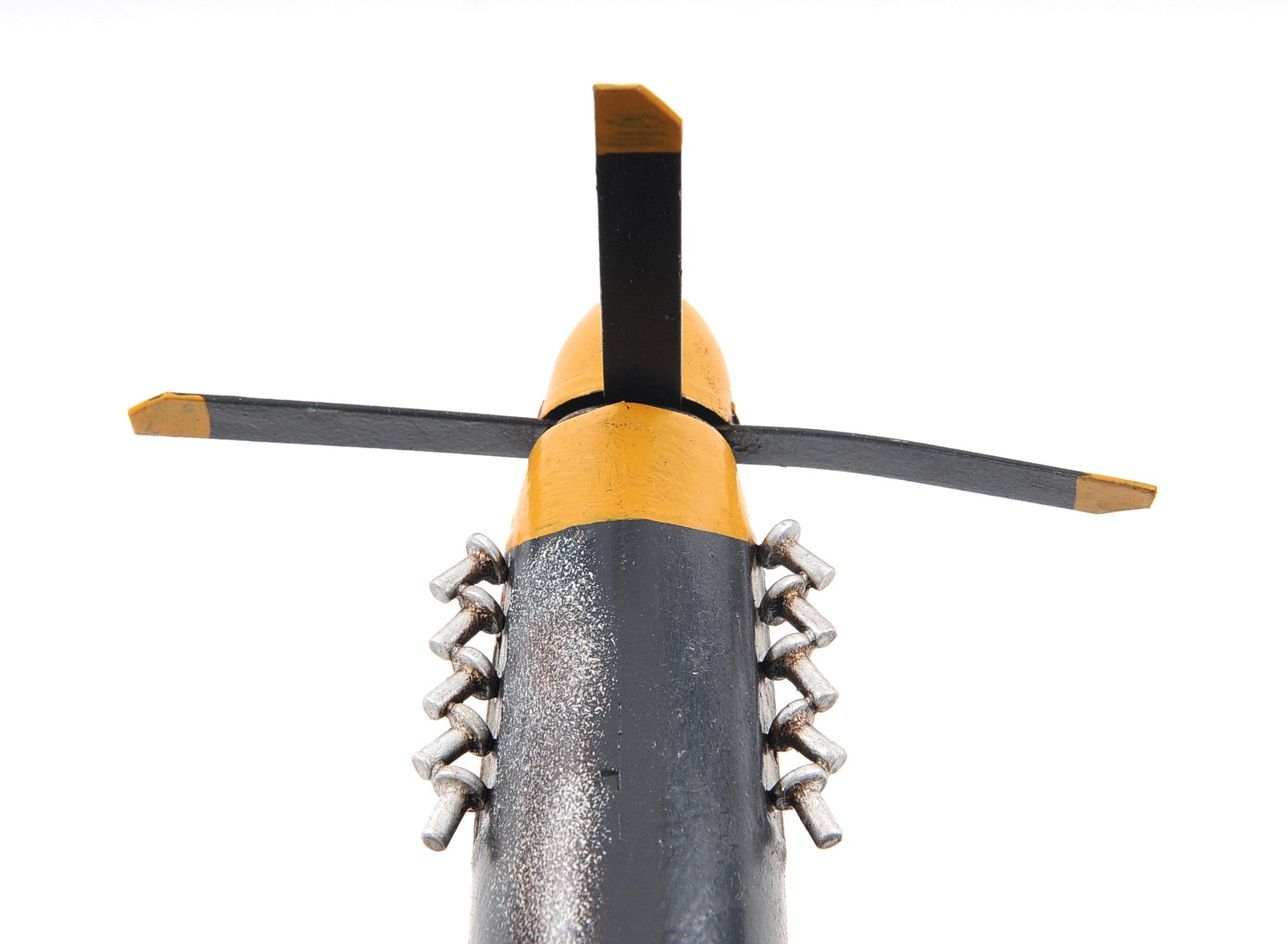 6" Grey Mustang Metal Hand Painted Decorative Airplane-Sculptures-DECOROLALA