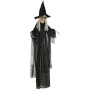 6' Life Size Animated Black Witch Halloween Decoration-Home Furnishings > Holiday & Seasonal > Halloween Decorations-DECOROLALA