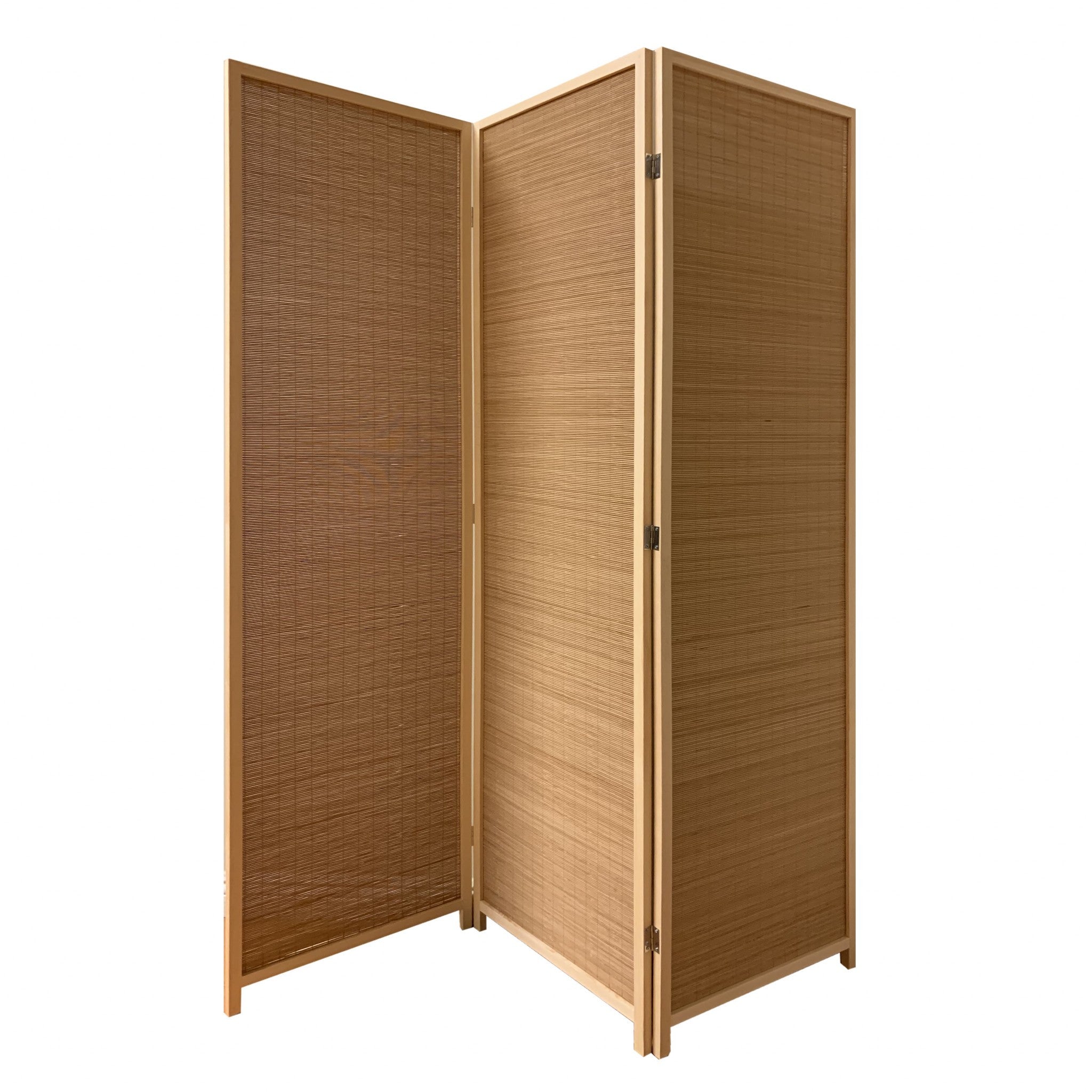 6" Light Bamboo 3 Panel Room Divider Screen-Room Dividers-DECOROLALA
