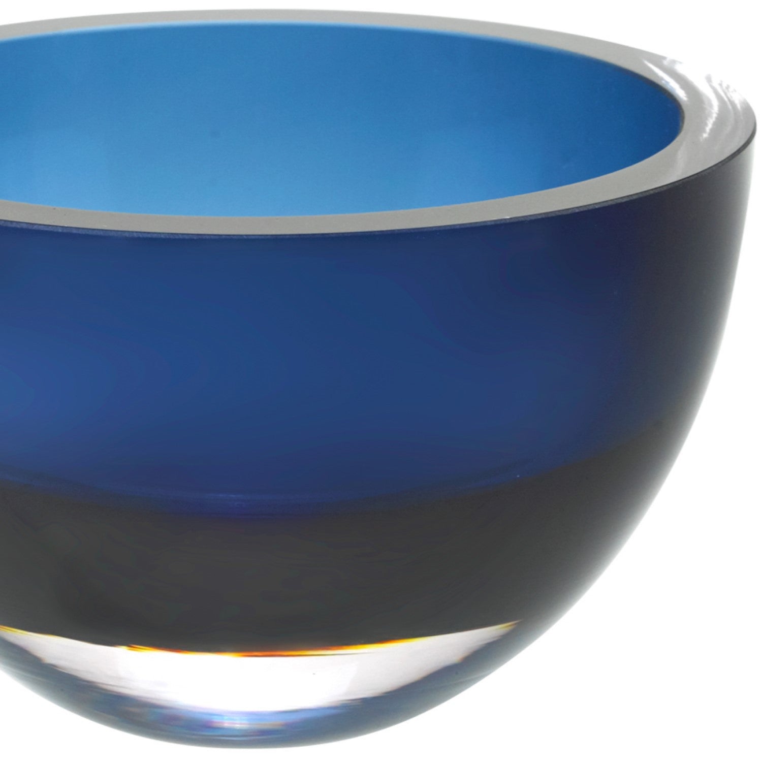 6 Mouth Blown European Made Lead Free Midnight Blue Crystal Bowl-Serving Bowls-DECOROLALA