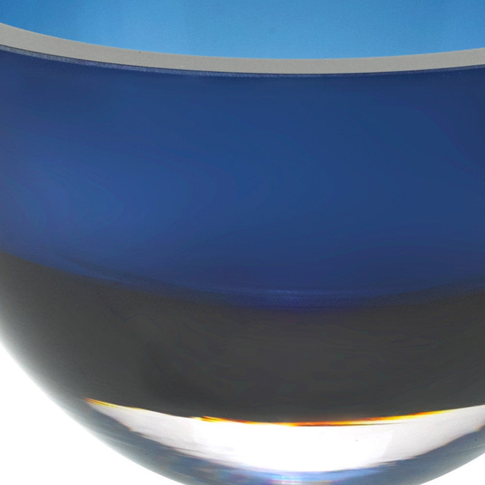 6 Mouth Blown European Made Lead Free Midnight Blue Crystal Bowl-Serving Bowls-DECOROLALA