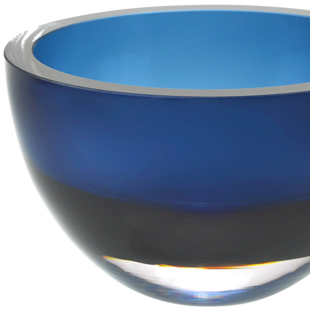 6 Mouth Blown European Made Lead Free Midnight Blue Crystal Bowl-Serving Bowls-DECOROLALA