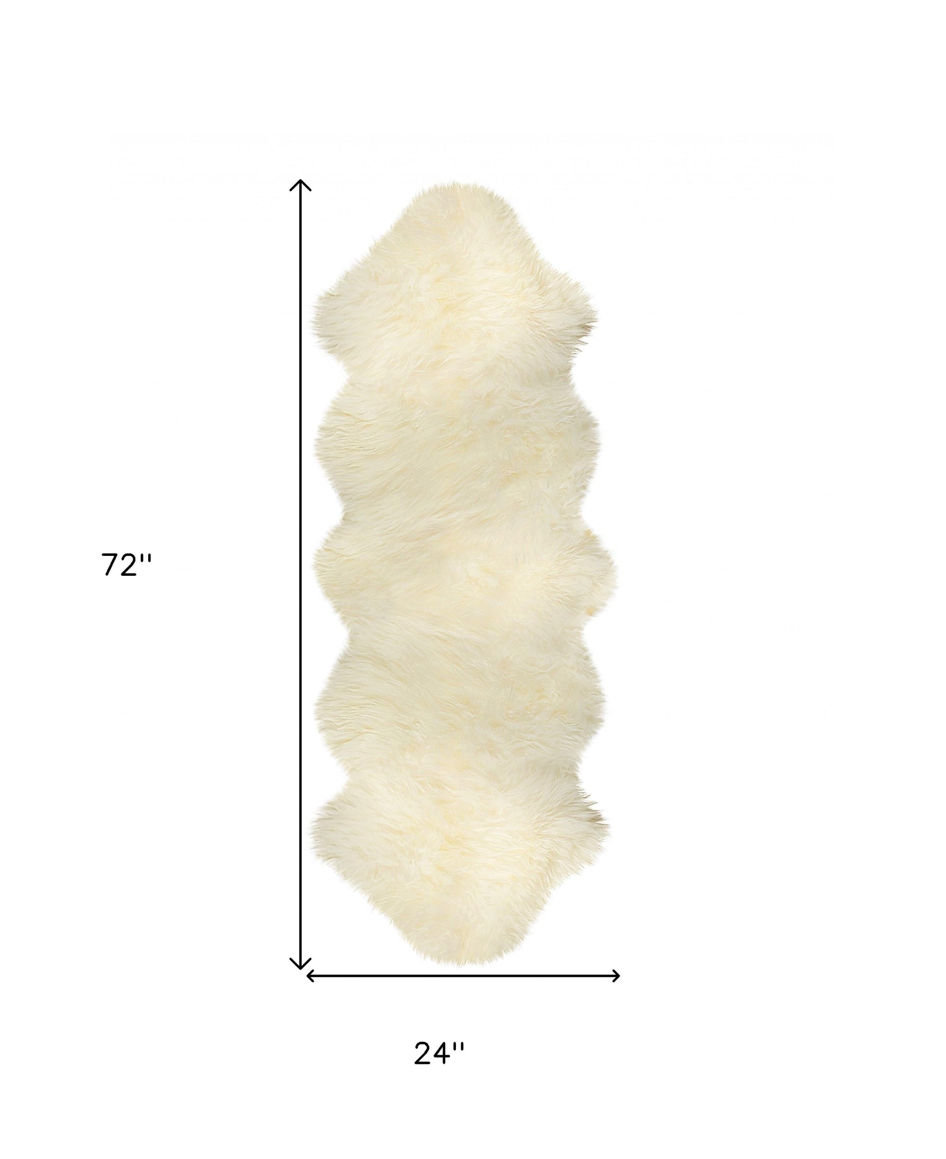 6' Natural Genuine Sheepskin Animal Print Shag Area Rug-Area Rugs-DECOROLALA