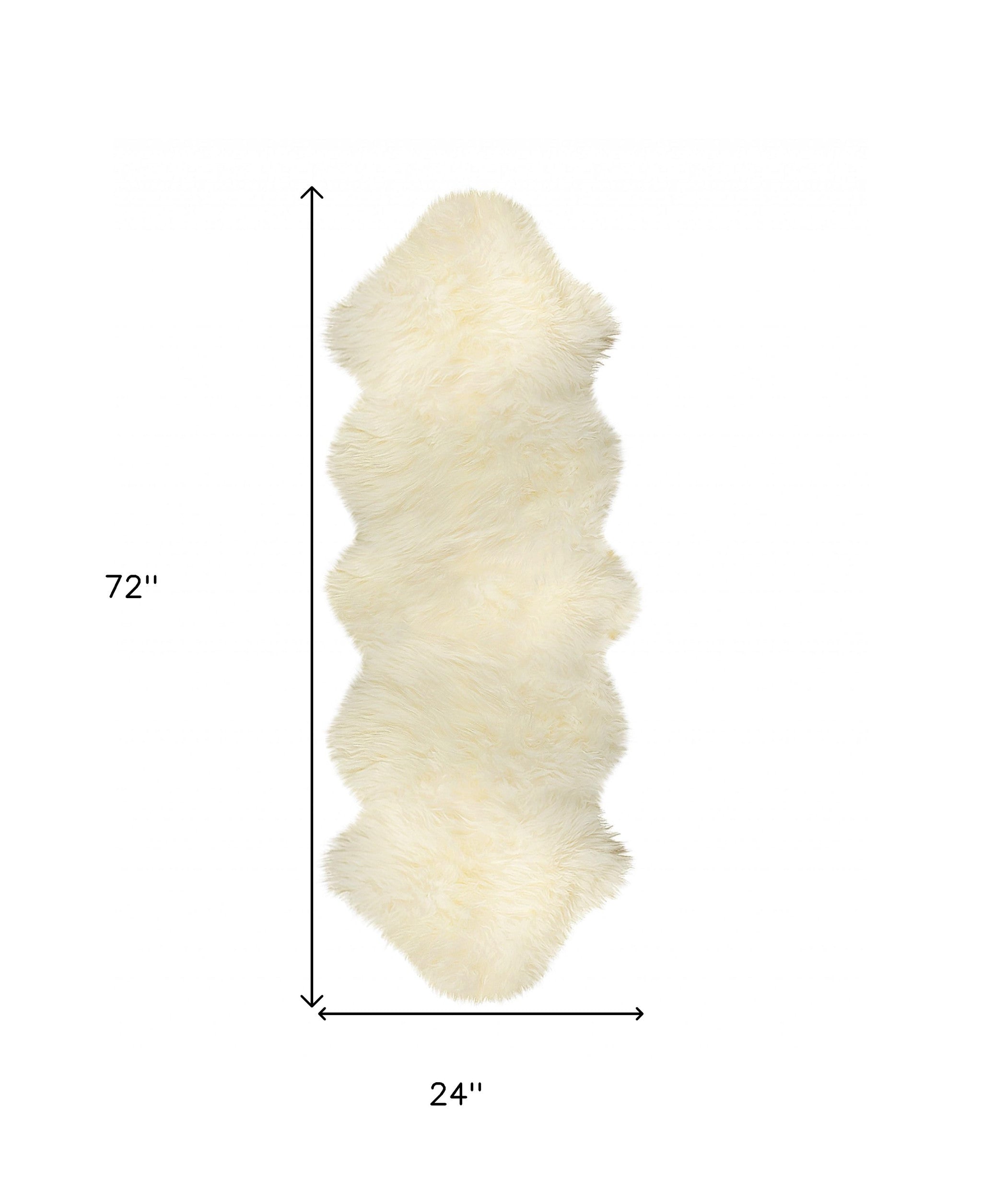 6' Natural Genuine Sheepskin Animal Print Shag Area Rug-Area Rugs-DECOROLALA