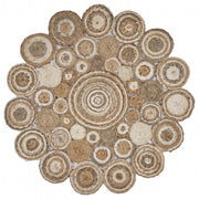 6' Natural Jute Hand Braided Round Rug-Area Rugs-DECOROLALA