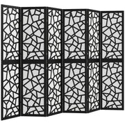 6-Panel Folding Room Divider - Geometric Black 5.6 FT-Home Furnishings > Living Room Furniture > Room Dividers-DECOROLALA