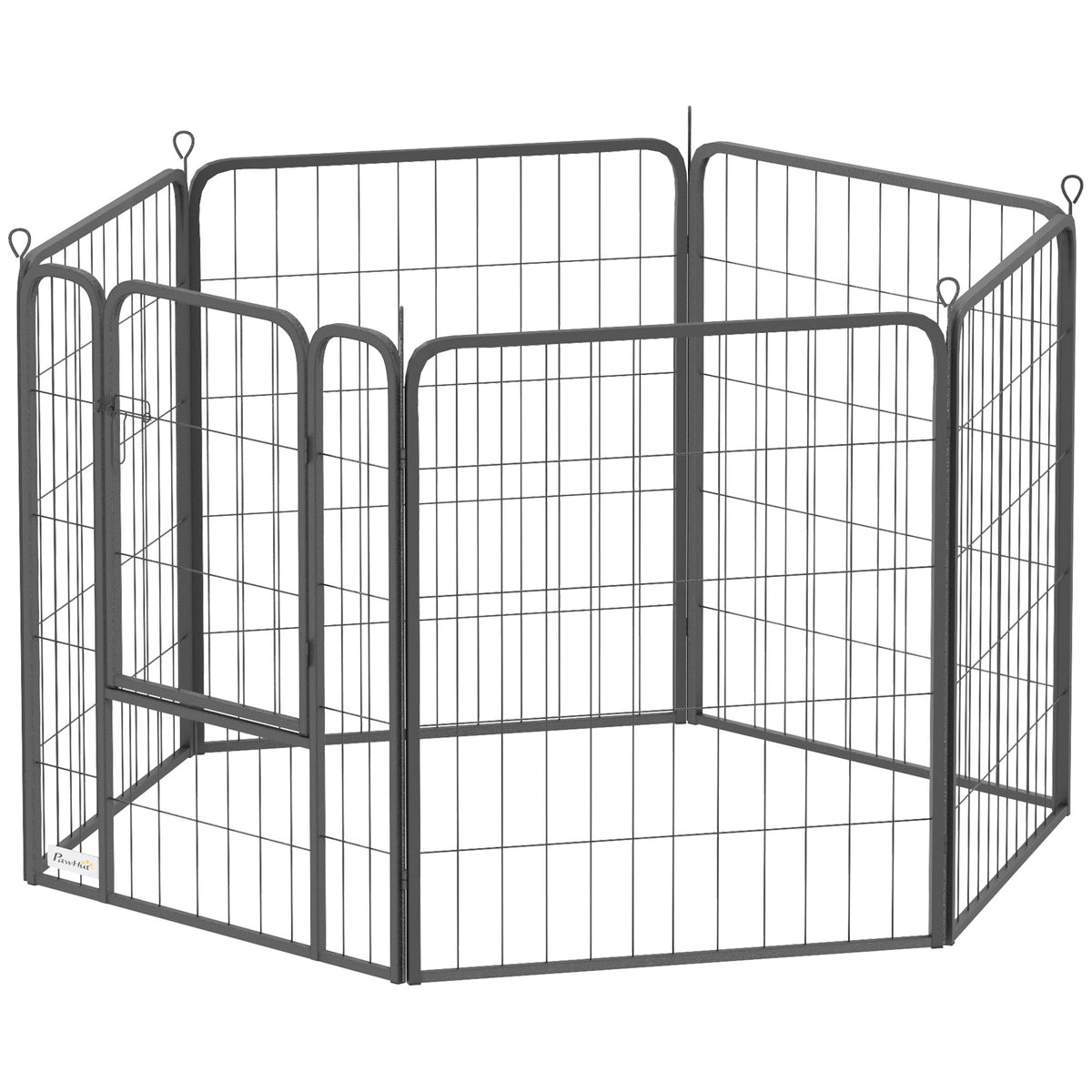 6-Panel Heavy Duty Dog Playpen - Black 31.5" Steel Pet Pen-Dogs-DECOROLALA