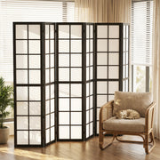 6 Panel Room Divider, 5.6 ft Folding Wall Divider Room Partition for Home Office, Bedroom, Living Room, Black-Home Furnishings > Living Room Furniture > Room Dividers-DECOROLALA