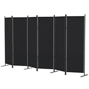6 Panel Room Divider - 6ft Folding Privacy Screen Black-Home Furnishings > Living Room Furniture > Room Dividers-DECOROLALA