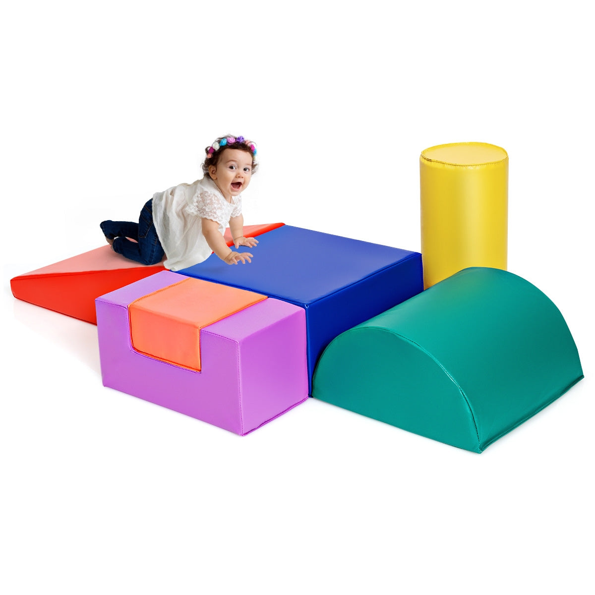 6 Piece Climb Crawl Play Set Indoor Kids Toddler
